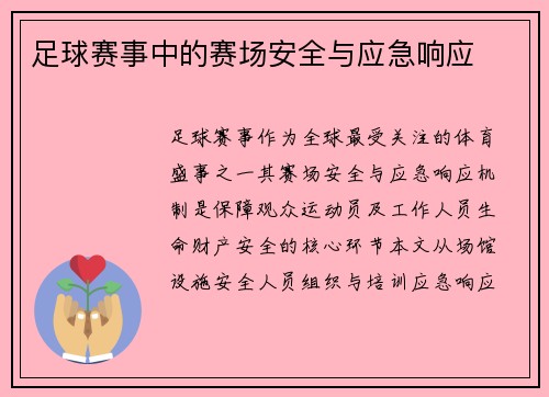 足球赛事中的赛场安全与应急响应